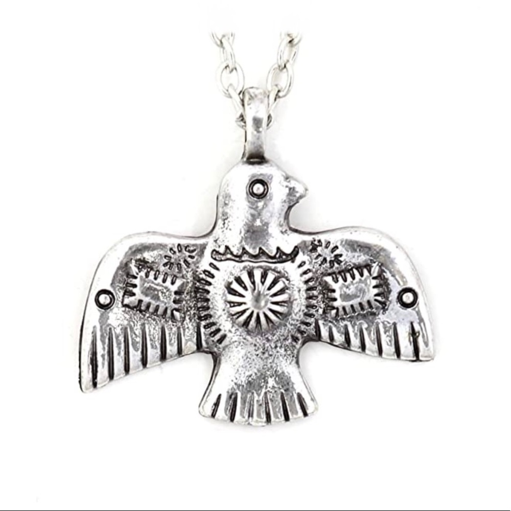 NWOT Thunderbird Necklace Pendant Silver